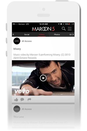 Maroon 5 Official Mobile App for iPhone & Android